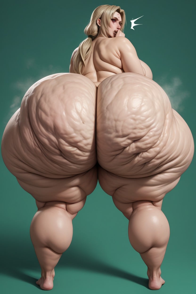 Green Background, Thick, Huge Butt AI Porn
