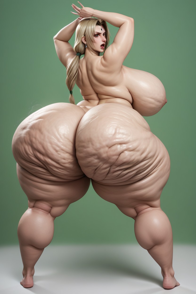 Green Background, Extremely Thick Thighs, Wide Hips AI Porn