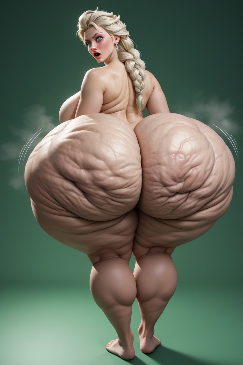 Eyes Wide With Shock, Gigantic Butt, Full Body AI Porn