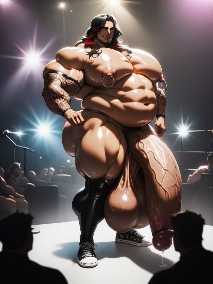 Multi Colored Hair, Smooth Body, Hyper Gigantic Long Cock AI Gay Porn