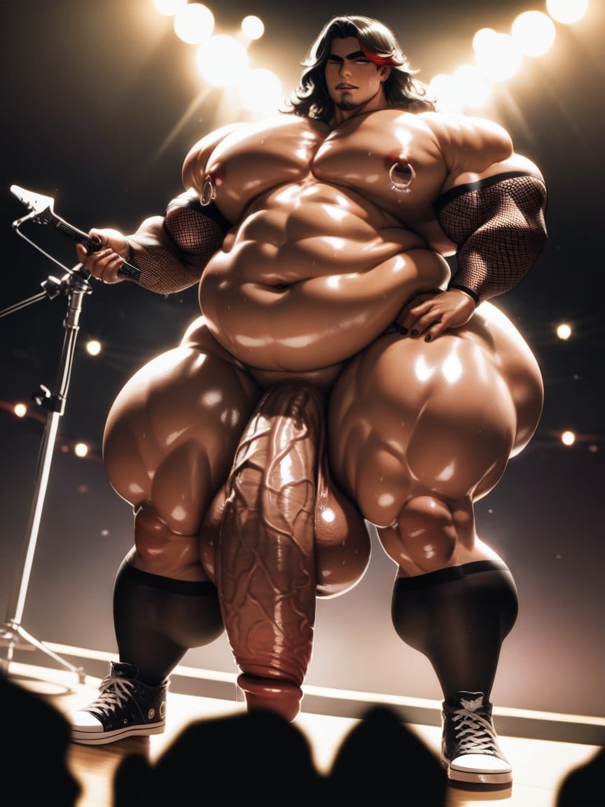 Brown Eyes, Wide Hips, Thick Fat Body AI Gay Porn
