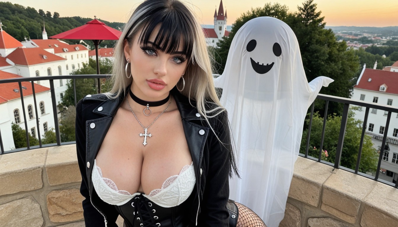 Full Body View, Gasping, Fishnet Stockings Shemale AI Porn