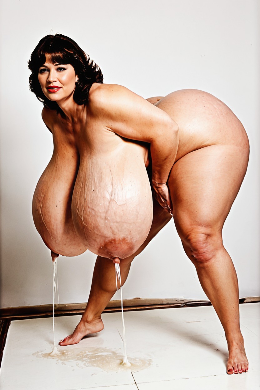 Big Clitoris, Gigantic Breasts, Tits So Heavy They Touch The Floor AI Porn