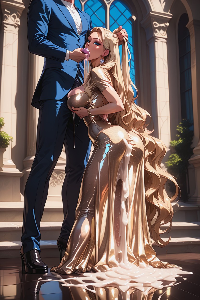 Blonde Hair, Eyes Open, German AI Porn
