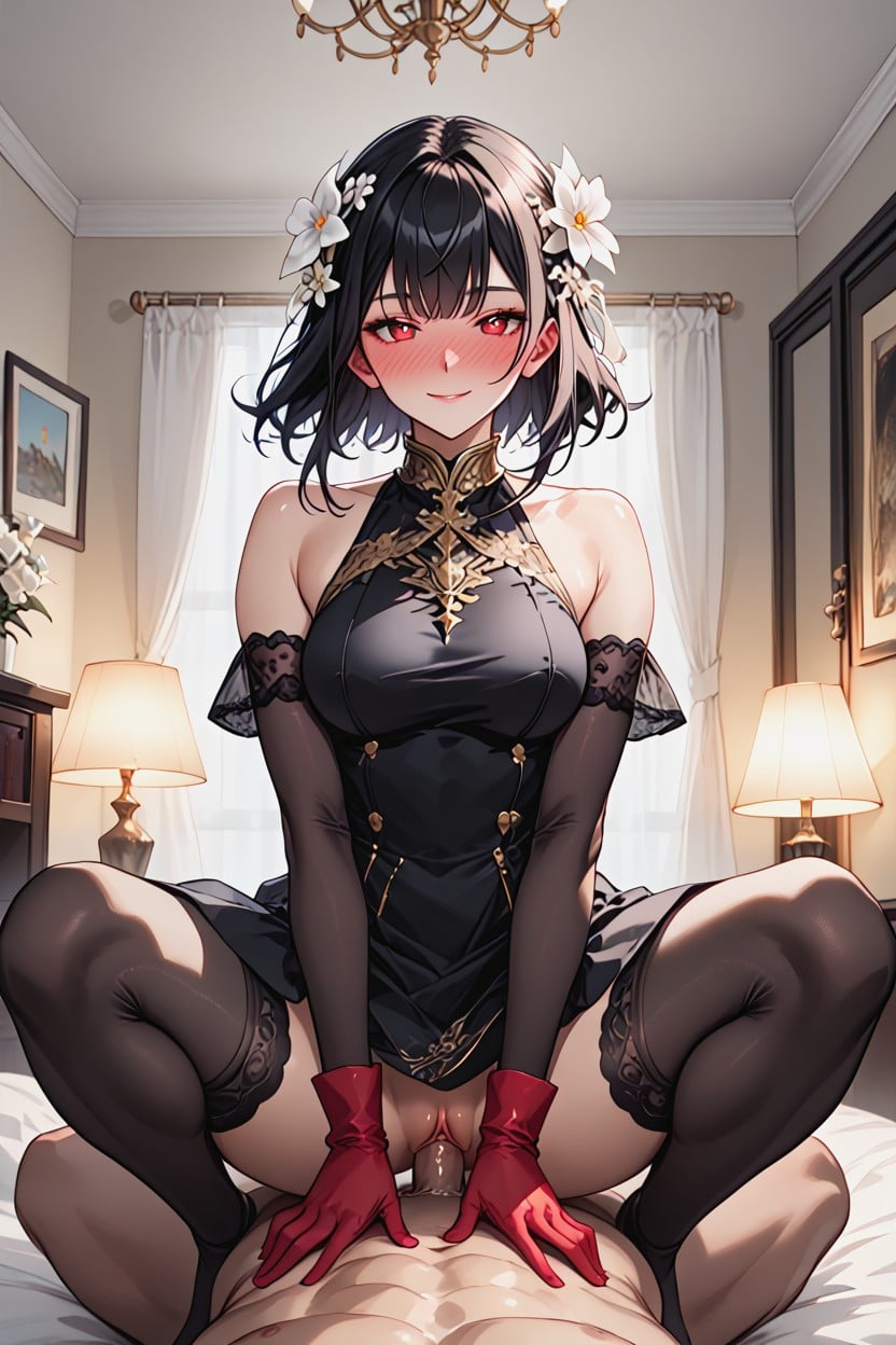 Short Length, Modern Apartment Living Room, Happy Hentai AI Porn