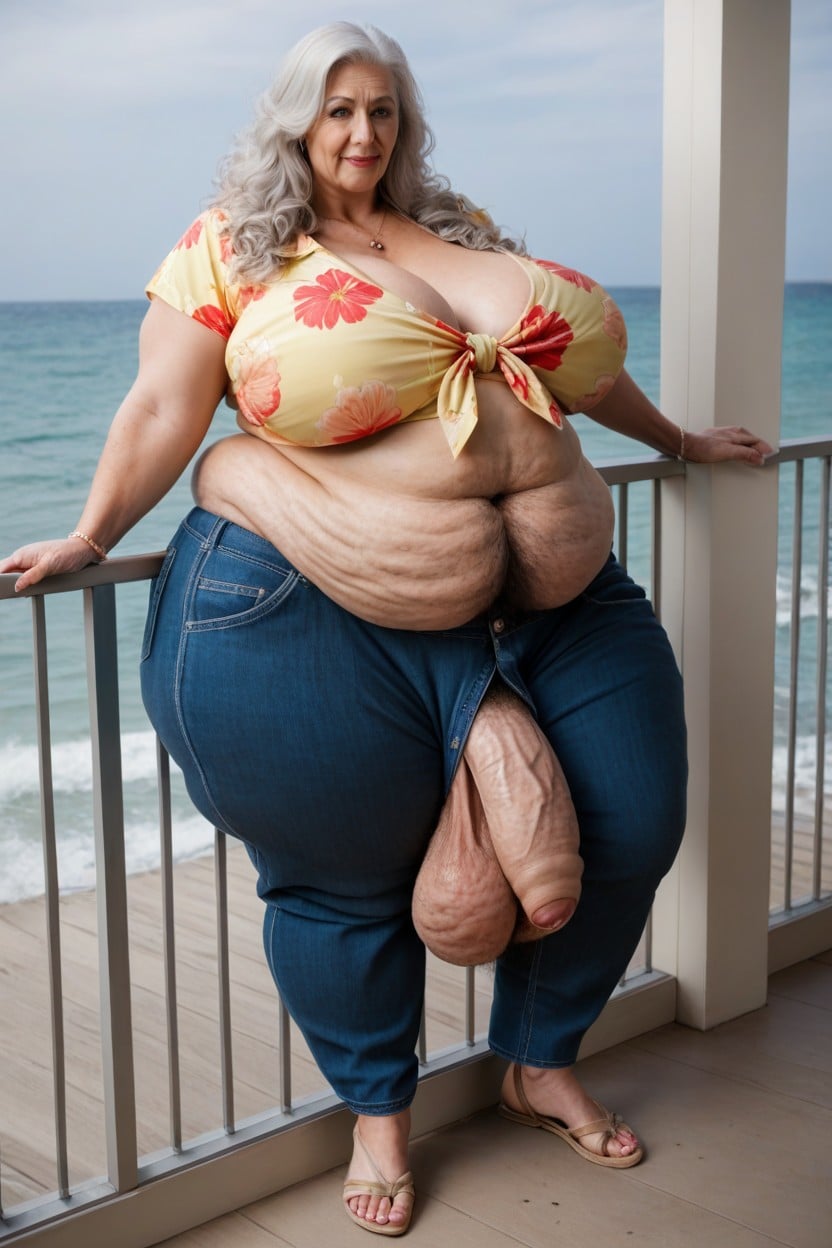 60+, Hyper Cellulite Body, Large Breast AI Porn