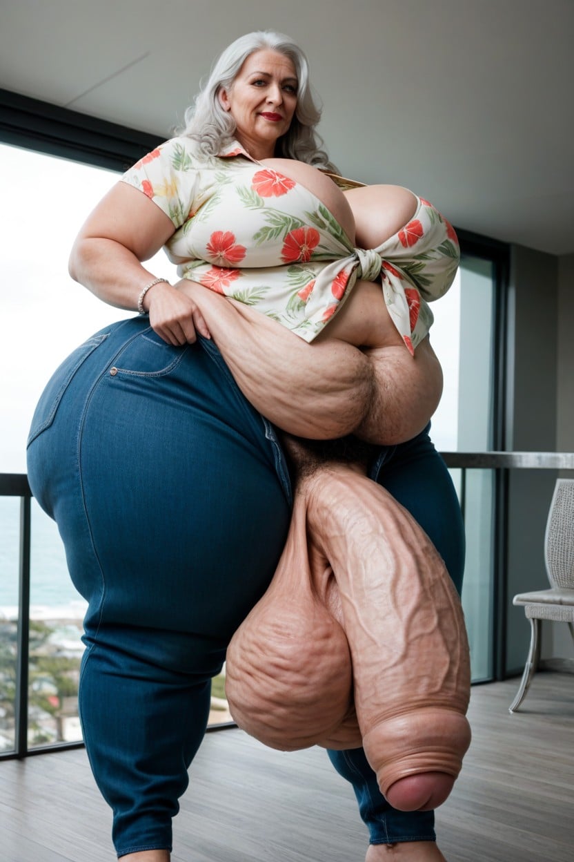 60+, Cellulite Arms, Large Breast AI Porn