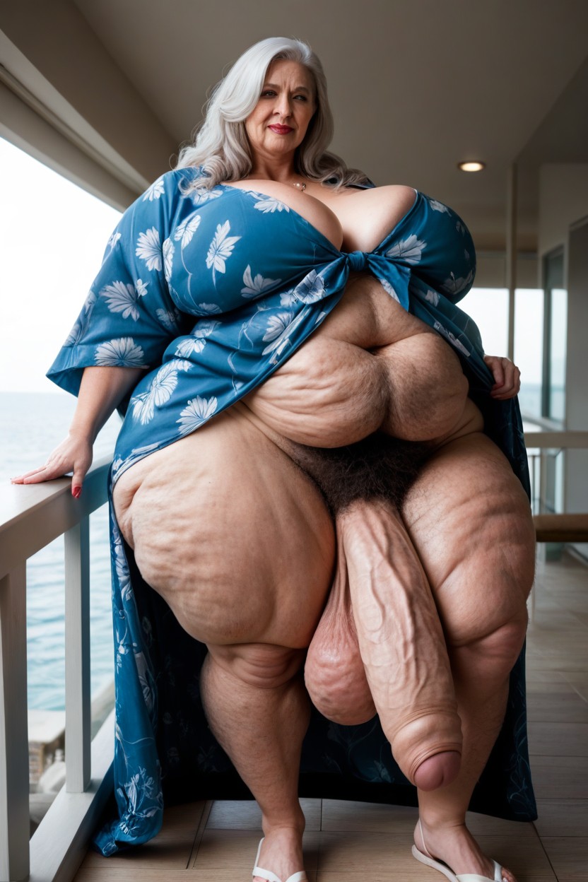 Hyper Penis Hyper Wide Penis Large Veiny Calves, Giant Tall Futanari, Cellulite Skin AI Porn