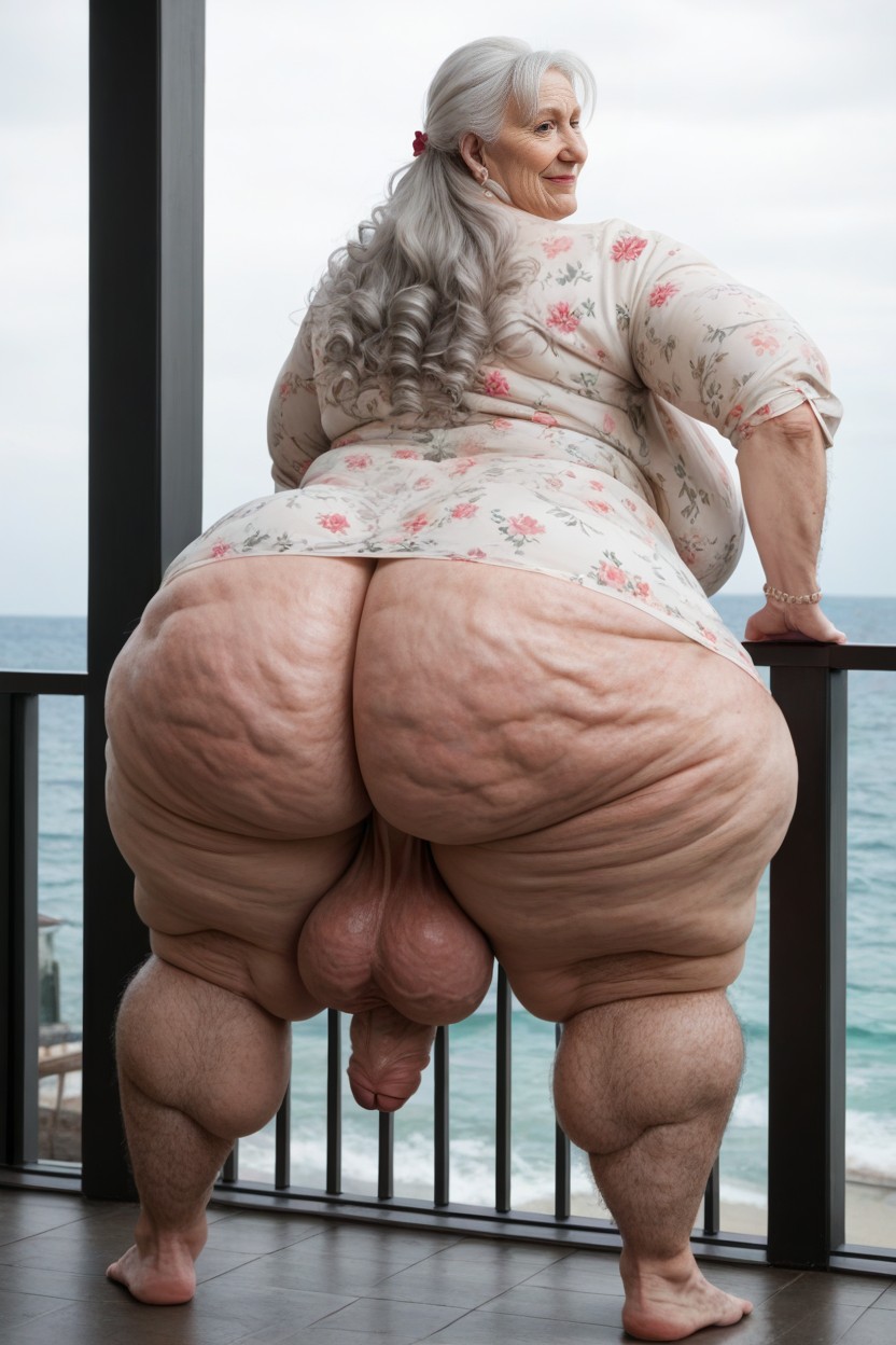 Long Length, 60+, Hyper Saggy Balls AI Porn