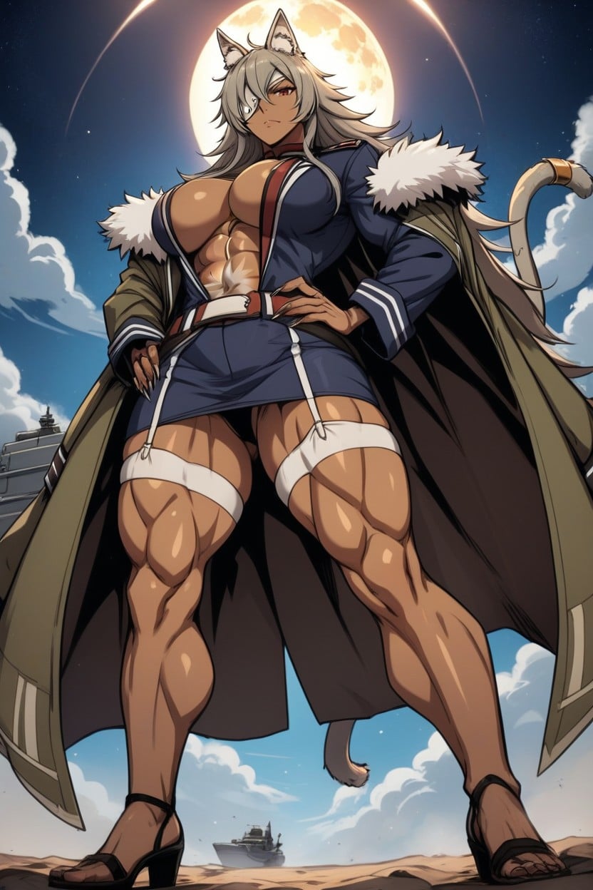 Military, Muscular Female, Military Coat Hentai AI Porn