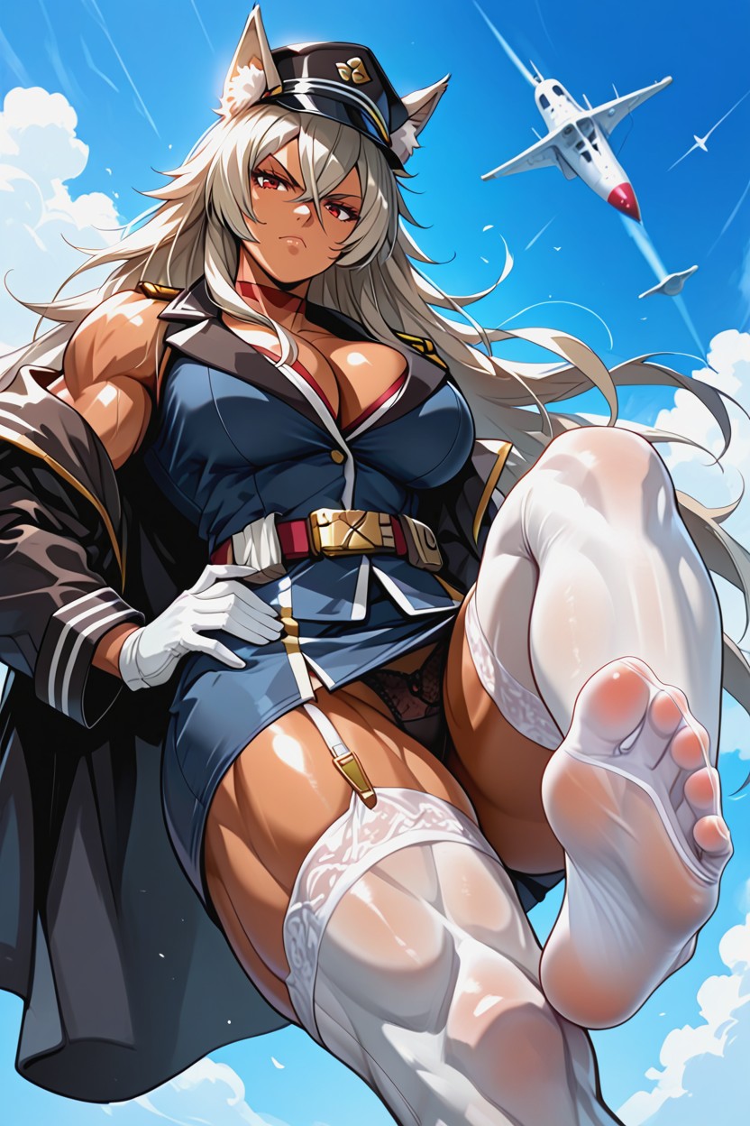 Low Angle, Space Ship, Blue Uniform Hentai AI Porn