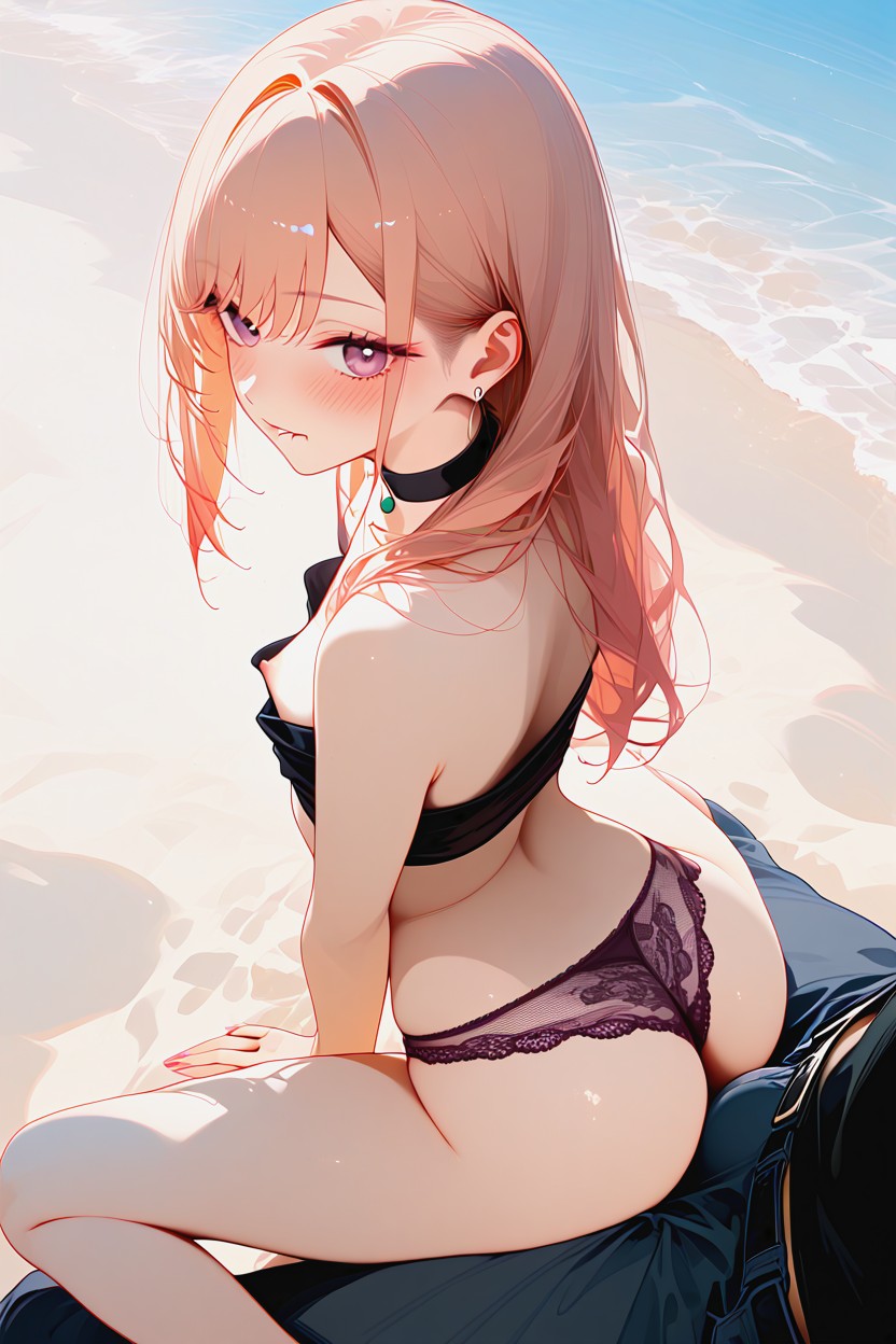 A Round Ass, A Choker, A Bulge In Her Pants Hentai AI Porn