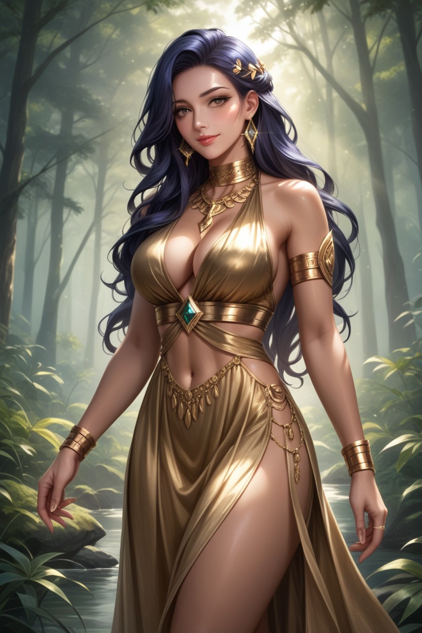 Cinematic Illustration, Golden Rings, Beautiful Face AI Porn