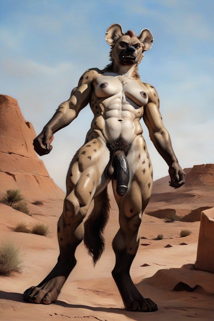 Futanari, Naked, Angry Furry IA