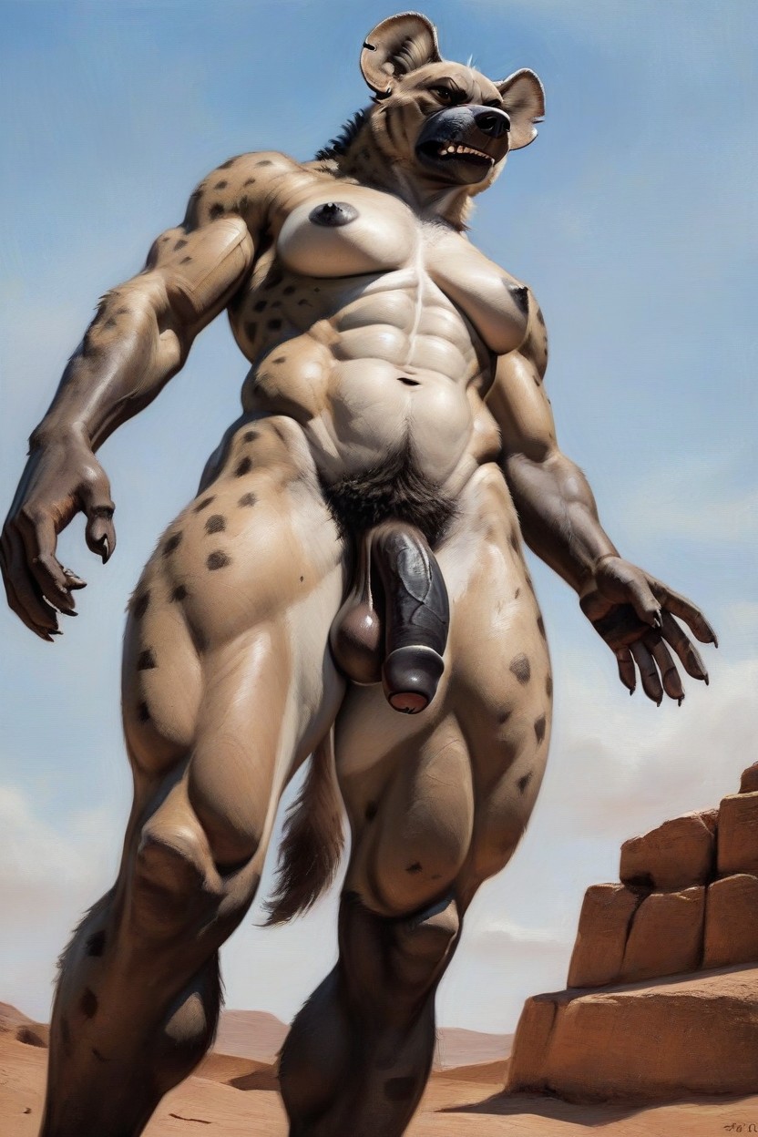 Uncut, Foreskin, Spotted Hyena AI兽人黄片