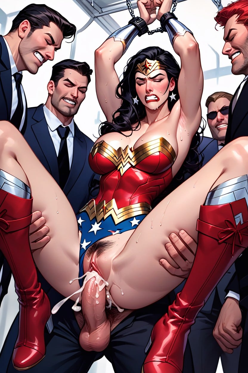 Wonder Woman From Dc Comics, 18+, Arms Chained Above Her Head AI Porn