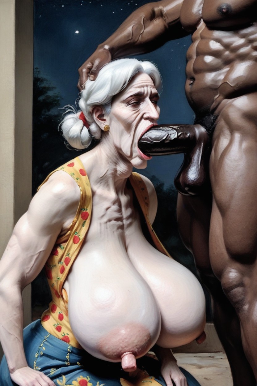 Suspicious Face, The Black Man Has His Two But On The Womans Head, Bouncing Tits AI Porn