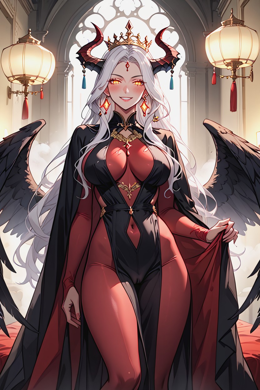 30+, Standing, Mischievous (smiling While Blushing) Hentai AI Porn