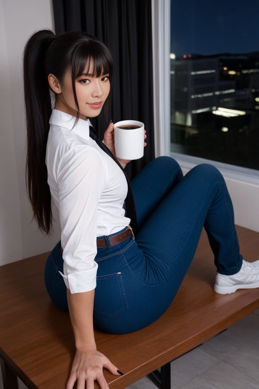 Pecs, Smug Expression, Sissify AI Porn