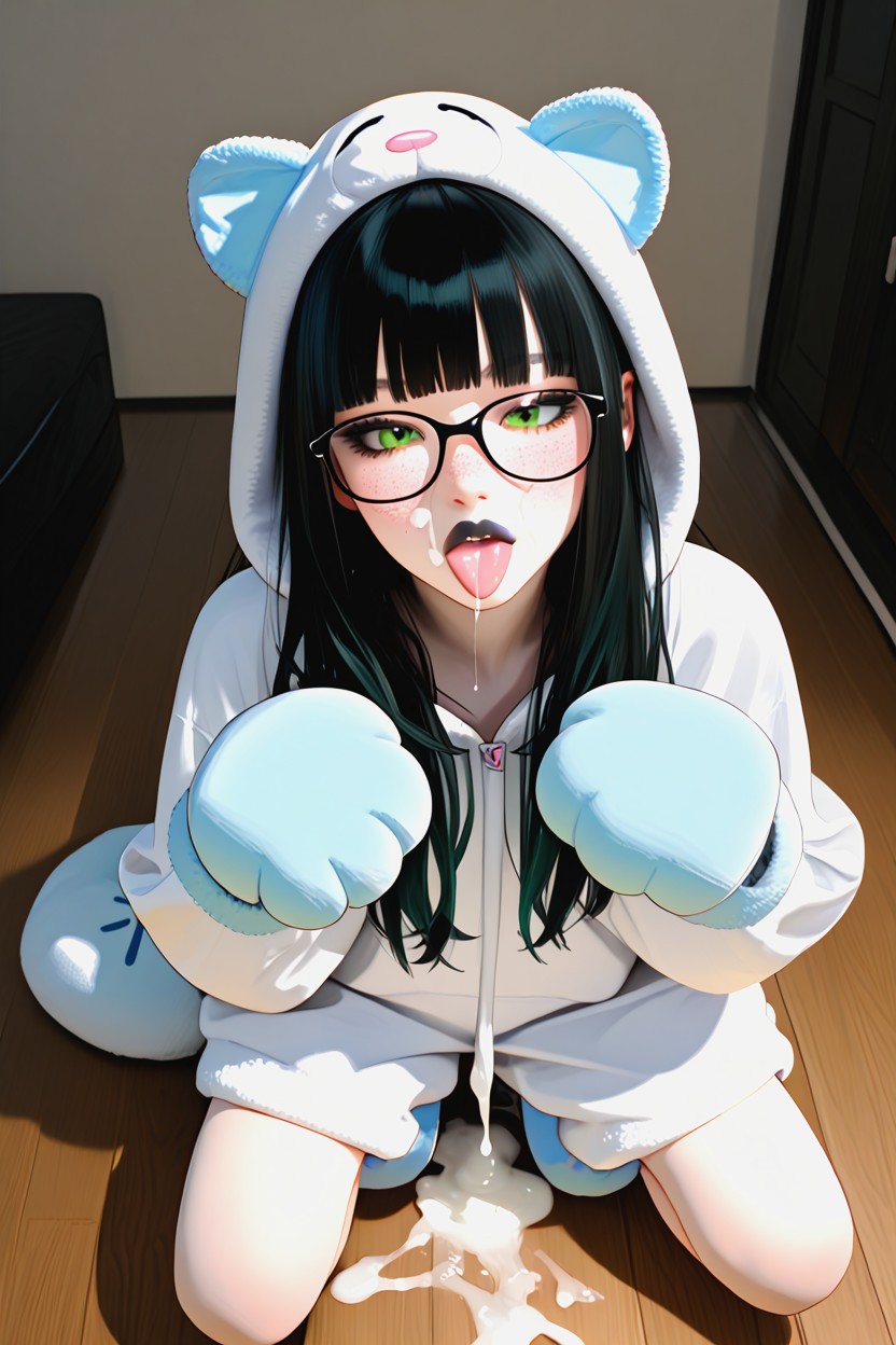 Blunt Bangs, Photorealistic, Wood Floor AI Gay Porn