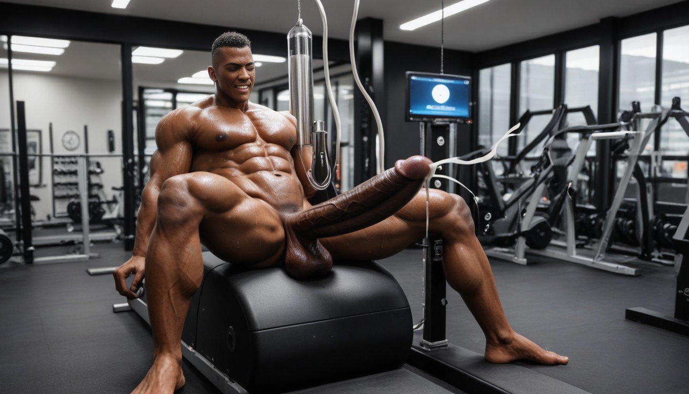 Vertically Erect Penis, Trembling, Console AI Gay Porn