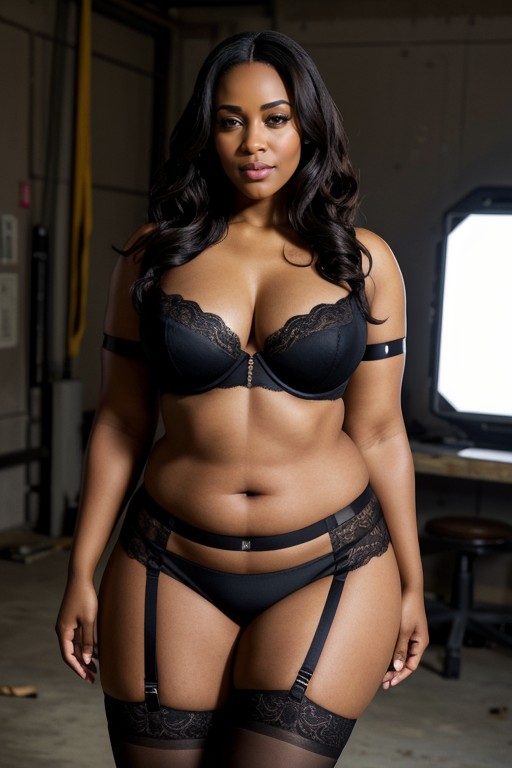 Dark Night Scene, Chubby Fat Body, Full Body AI Porn