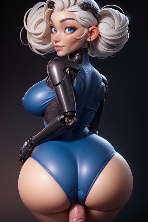 Curvy Hips, Getting Fucked Doggystyle, Blue Eyes Hentai AI Porn