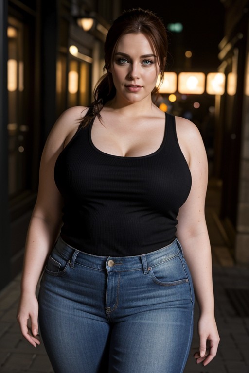 Standing, Ponytail, Dark Scene AI Porn