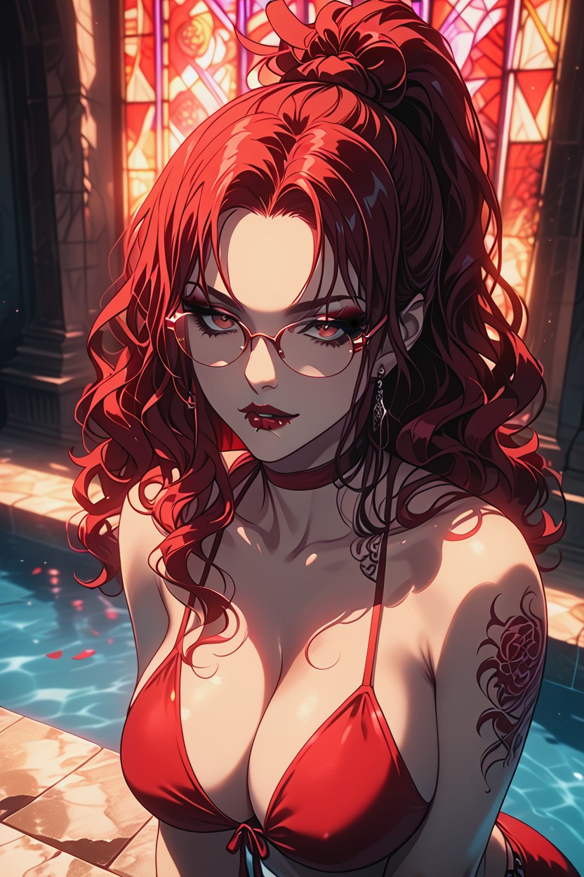 Dark Makeup, Cinematic Lighting, Bikini Hentai AI Porn