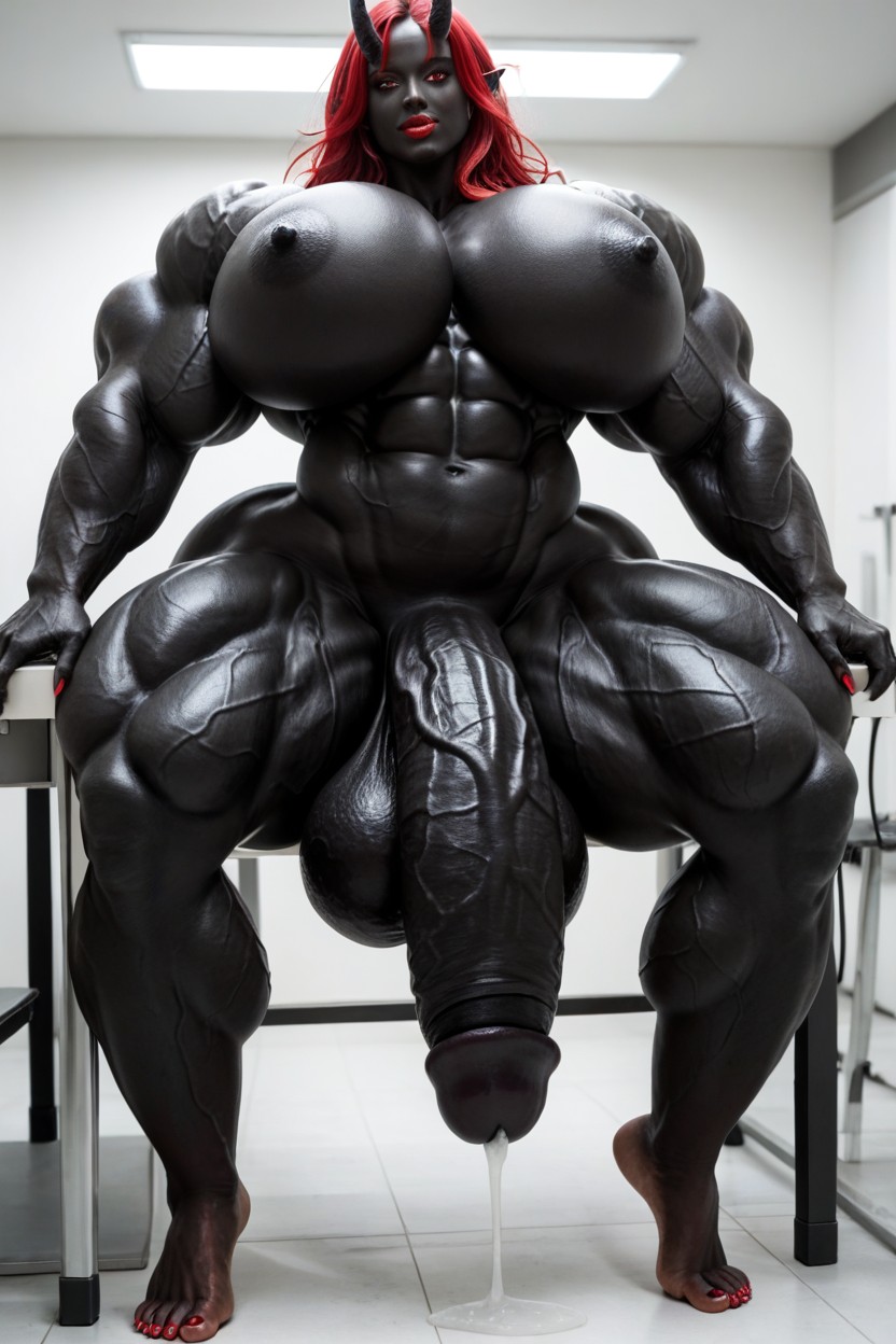 Black Cock Bigger Than Body, Gigantic, Gigantic Muscle Delts Shemale AI Porn