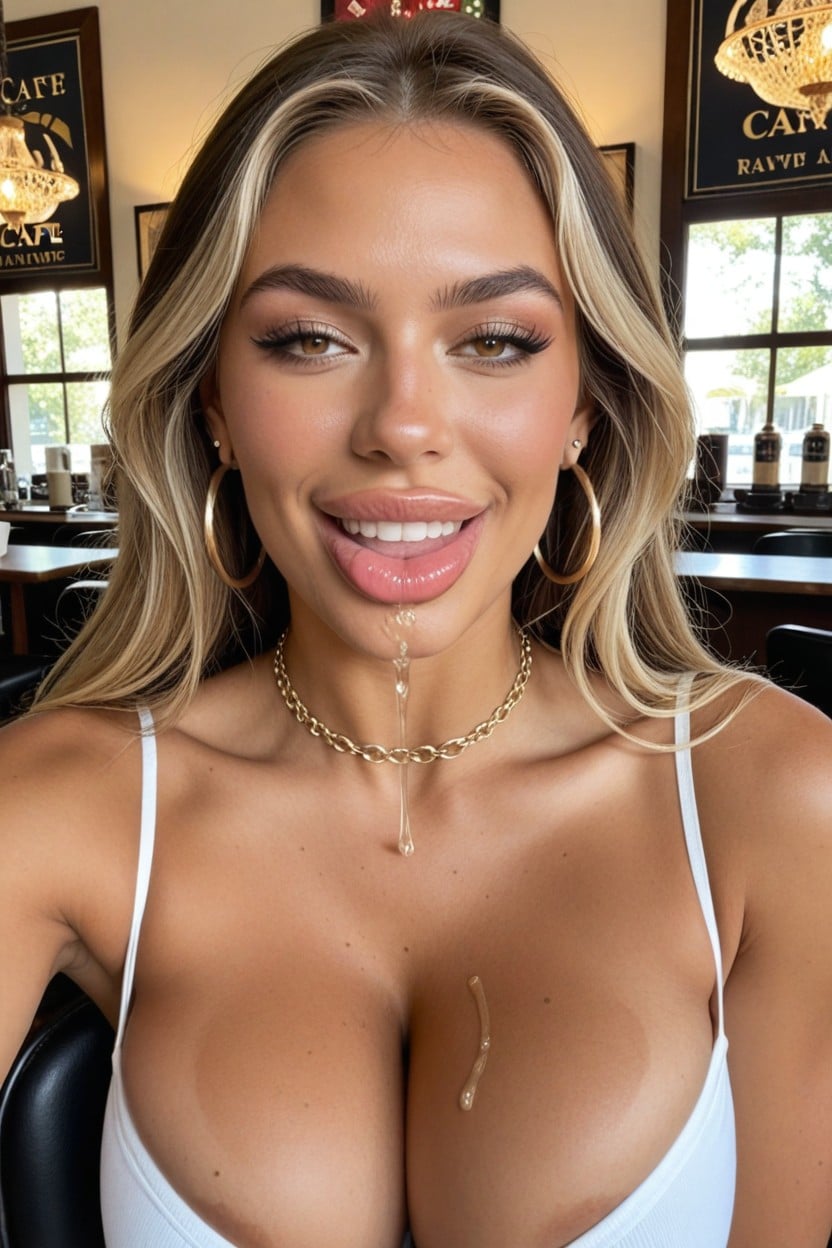 Hard Nipples, Big Fat Lips, Saliva Porno IA