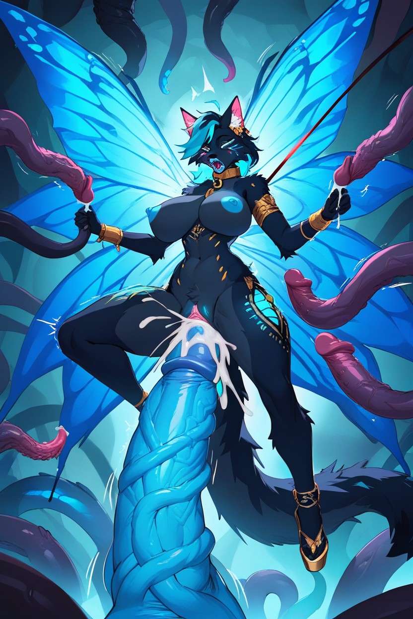 Cat, Rounded Ass, Tentacles Furry AI Porn
