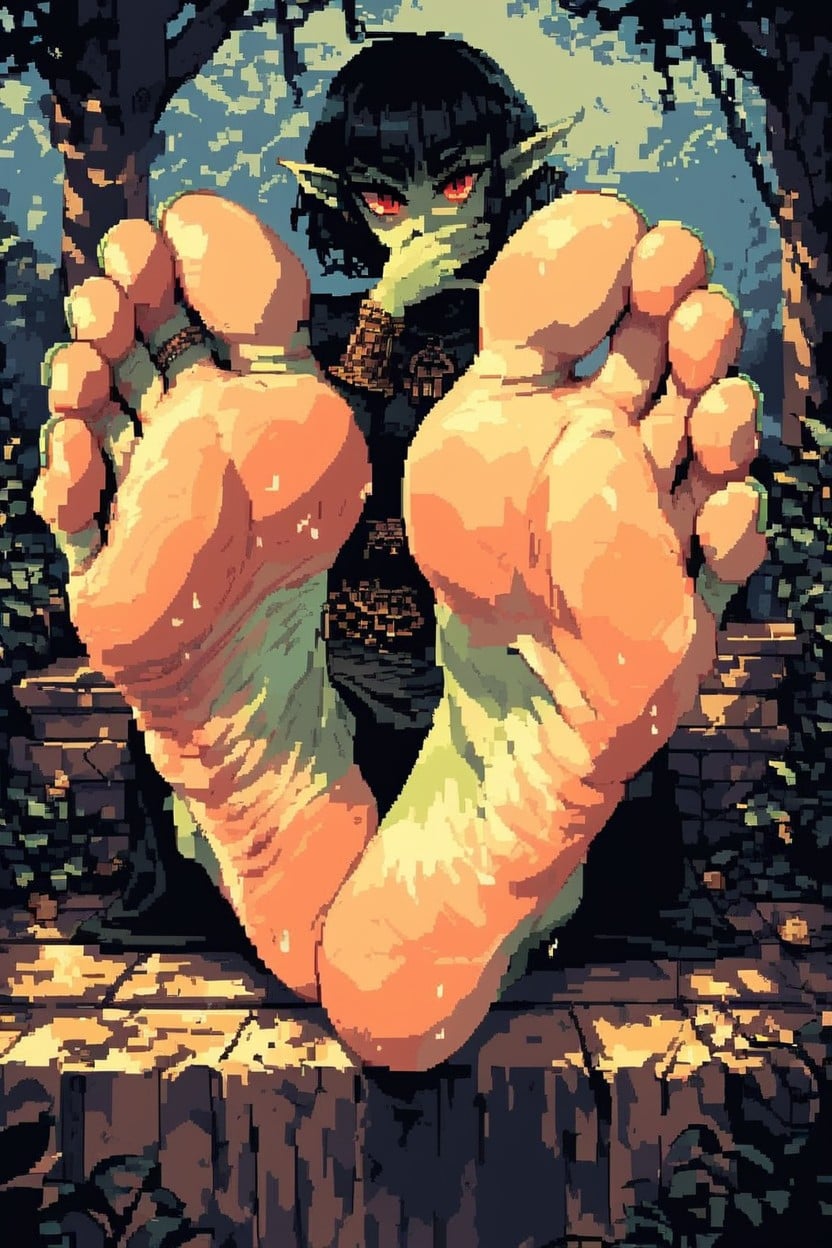 Accurate Feet, Big Feet, Scrunched Soles AI Porn