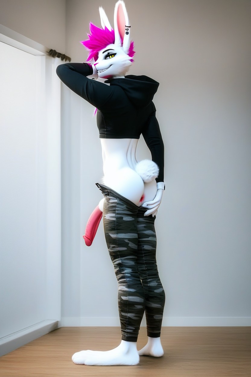 Full Body View, Testicles, 18+ Furry AI Porn