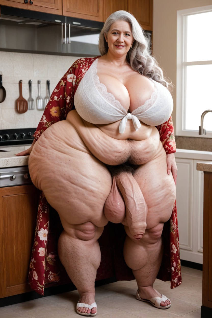 Cellulite Body, Sunny, Indoors AI Porn