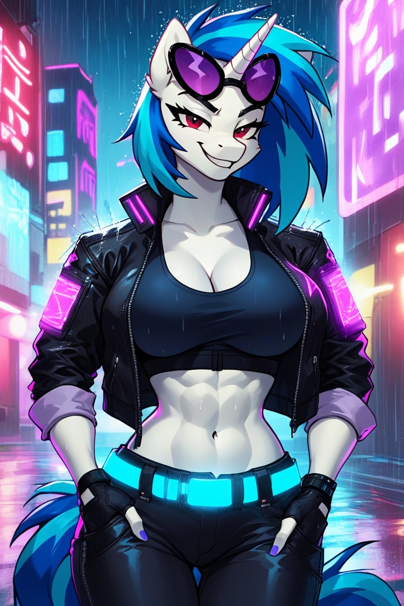 Raining, Neon, 25+ Furry AI Porn