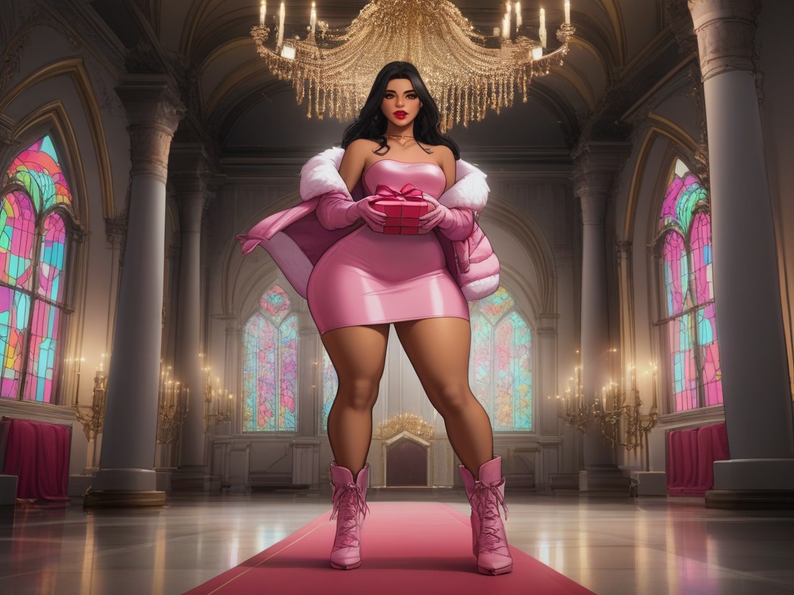 Mansion, Foyer With Marble Floor, Straight Black Hair Flowing Porno IA Latina
