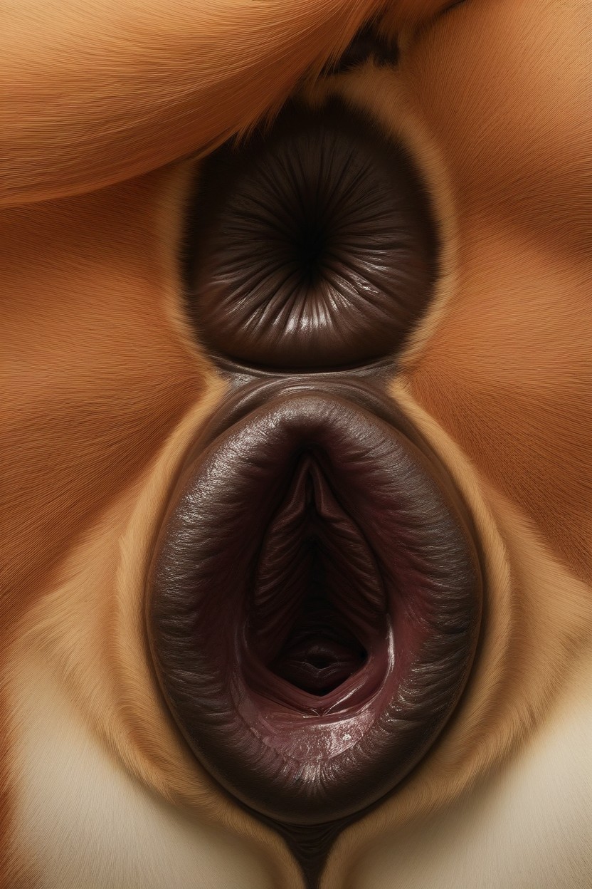 Dark Brown Pussy, Massive Anus, Close Up Pussy Furry AI Porn