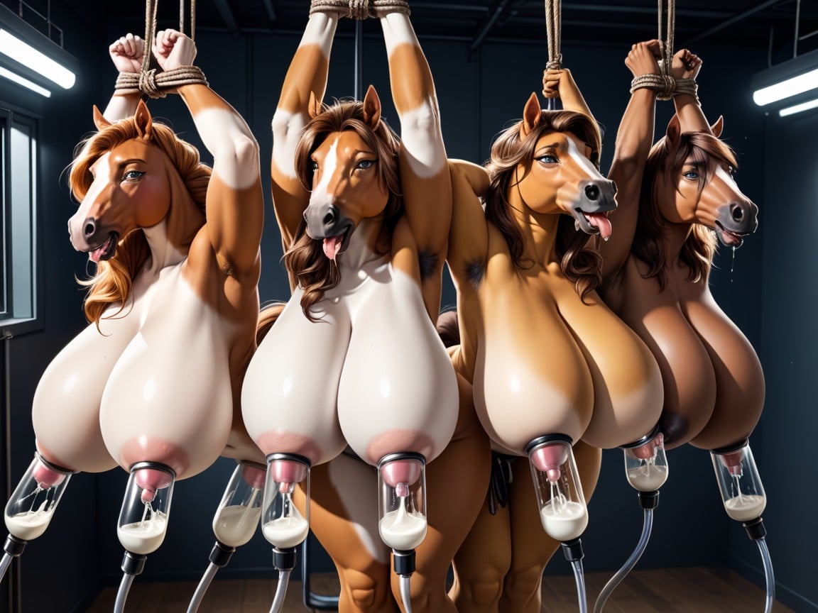 Femalehorse, Huge Boobs, Hourglass Figure Furry AI Porn