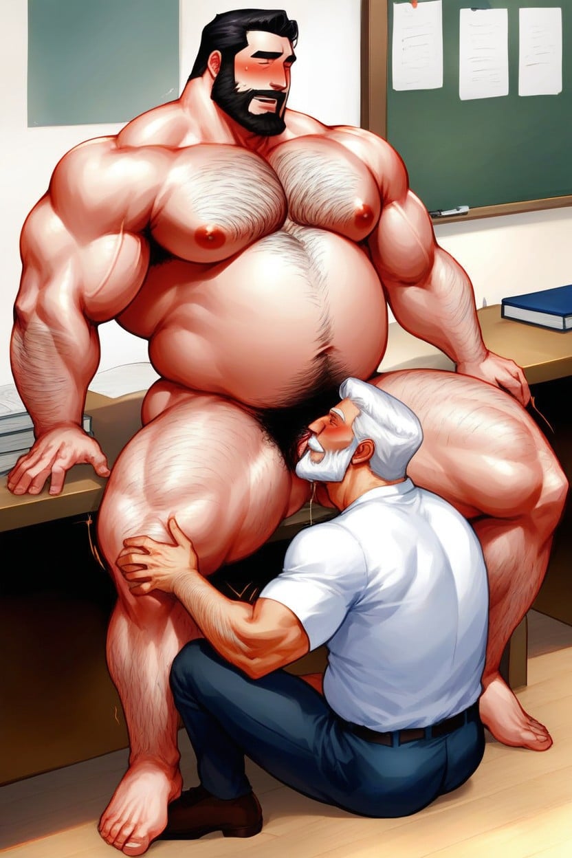 Thick Arms, Full Body View, Very Hairy Legs AI Gay Porn