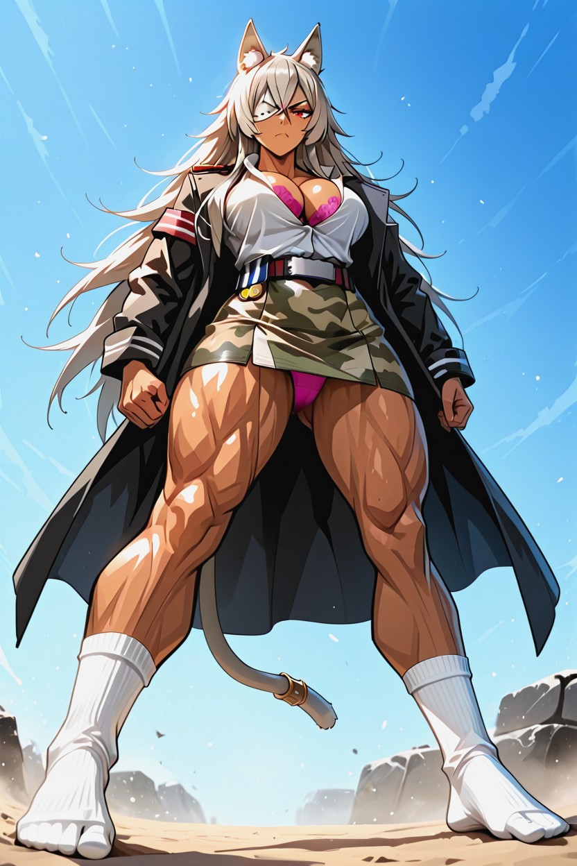 Military, Camo Top, Full Body Hentai AI Porn
