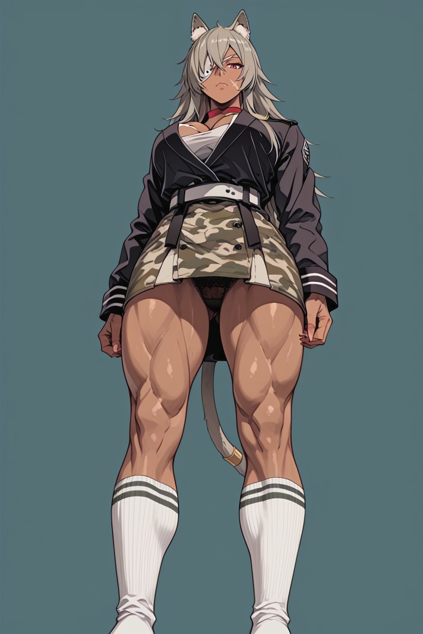 Cleavage Showing, No Shoes, Camo Top Hentai AI Porn