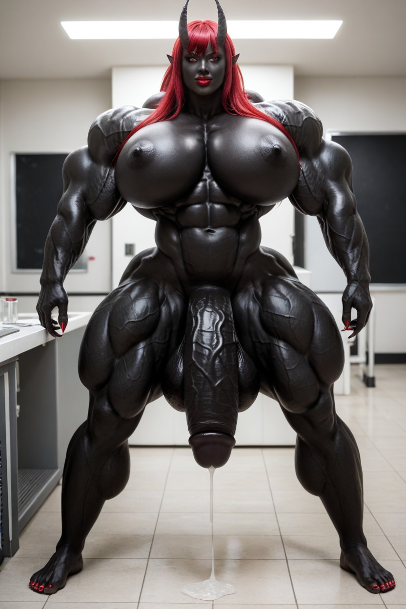 Vagina, Gigantic Muscle Trapez, Extremely Swollen Veins Shemale AI Porn