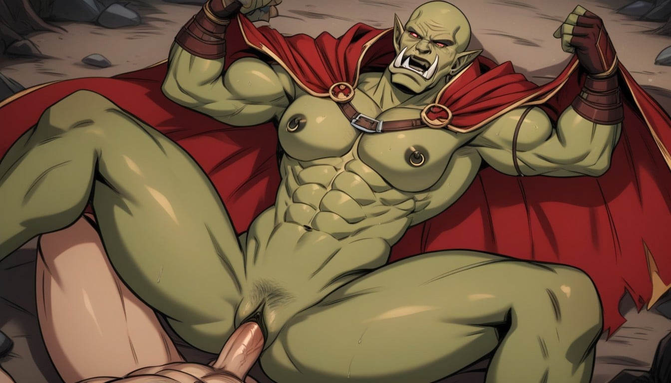 Fucked By A Human, Medium Breasts, Bald Hentai AI Porn