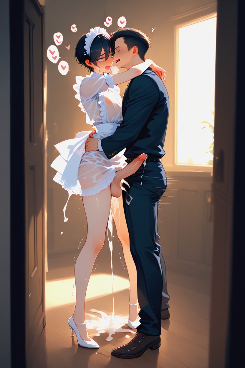 Impact Lines, Suffering From Nonstop Orgasm, Love Hearts 게이 AI 포르노