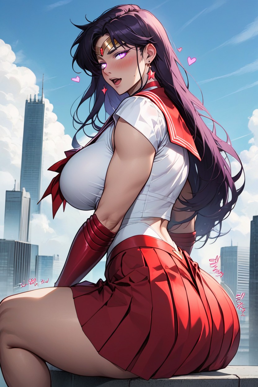 Big Breasts, Prominent Hip, Side View AI Porn