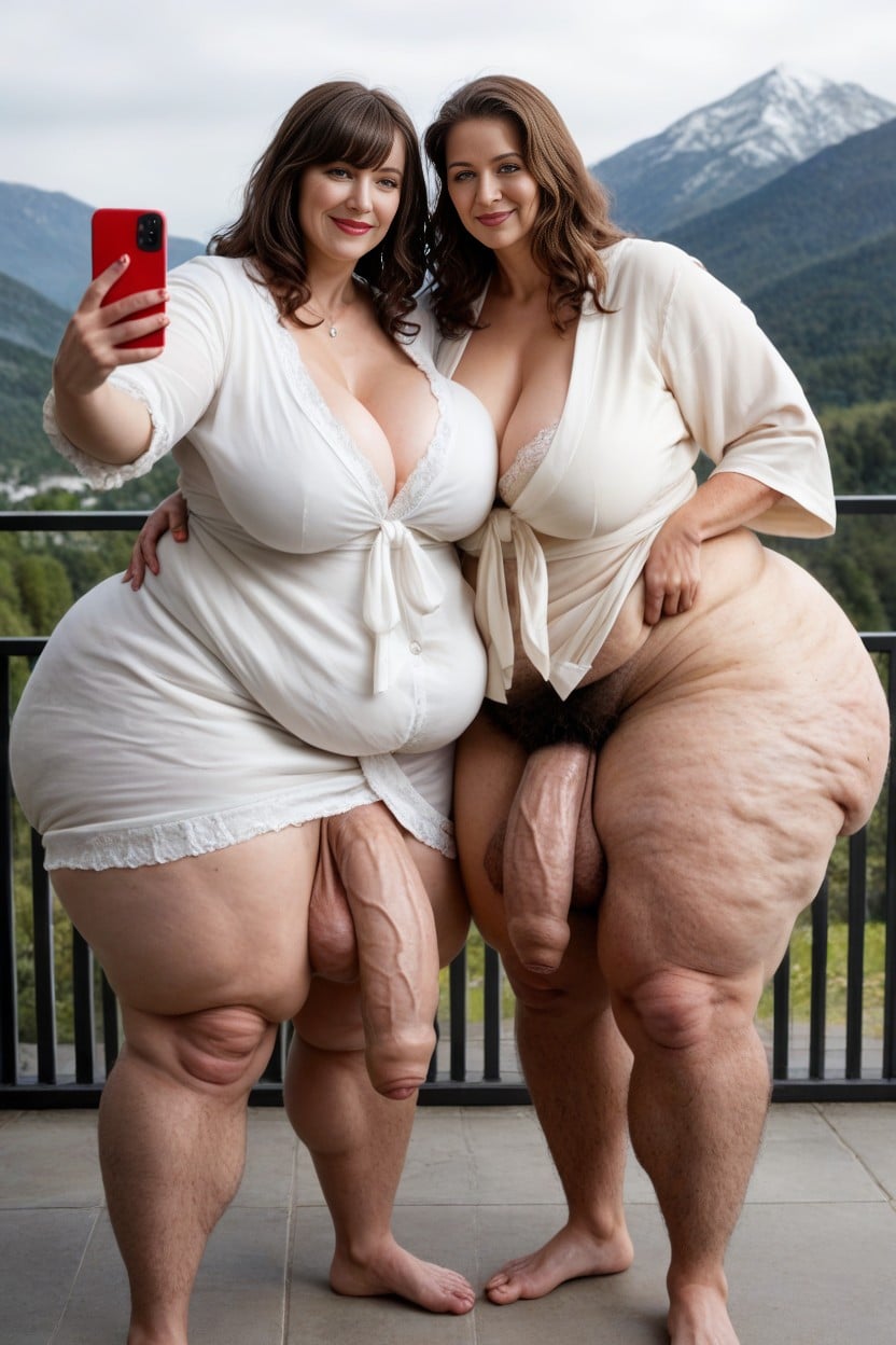 Curly, Giant Saggy Breasts, Grinning AI Porn