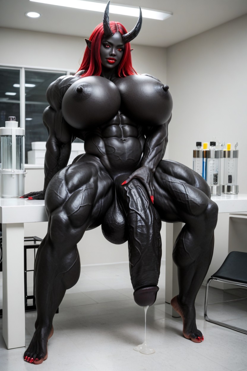 Big Claws, Futanari Penis Dripping Pre Cum, Breast Expansion Shemale AI Porn