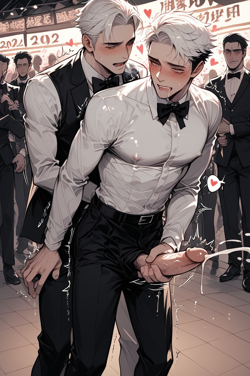 Flushed Body, Heavy Breathing, Drooling AI Gay Porn