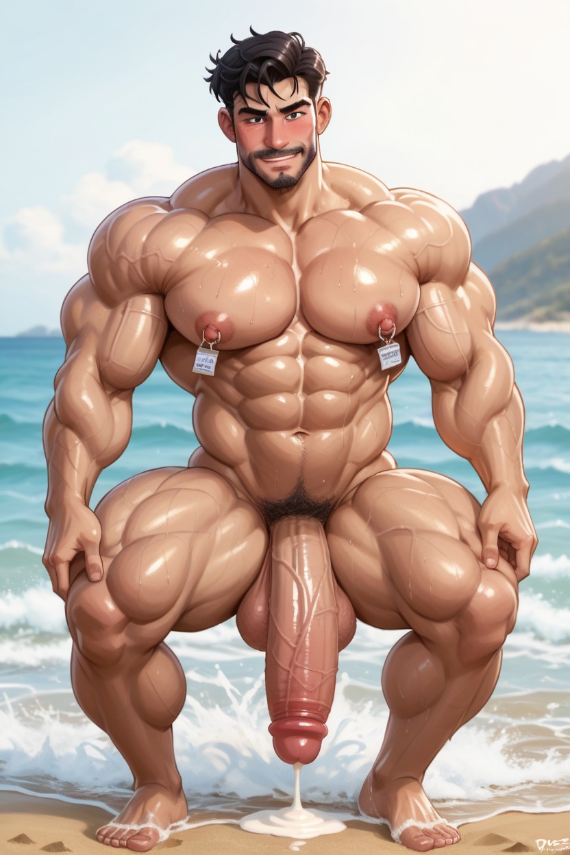 Massive Pecs, Thick Lips, Veiny Body AI Gay Porn